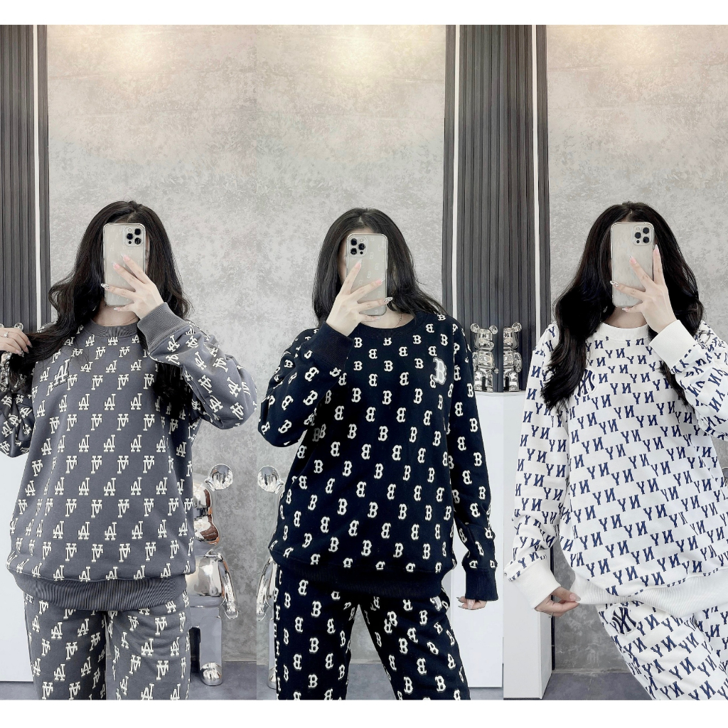 Áo nỉ Sweater nam nữ MLB NY Yankees nhiều màu hàng xuất dư cao cấp phong cách Hàn Quốc