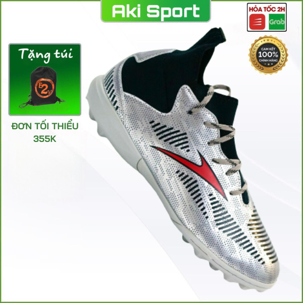 Giày Đá Bóng Nam Cổ Cao Mira Gavin Xám Thể Thao Chính Hãng Mềm Nhẹ - Mv005