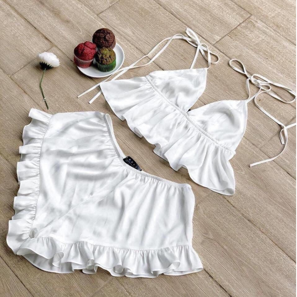 Đồ bộ ngủ hai dây mặc nhà dễ thương Nguyễn Tình Store đồ ngủ sexy nữ lụa Latin mềm mịn thoáng mát siêu gợi cảm