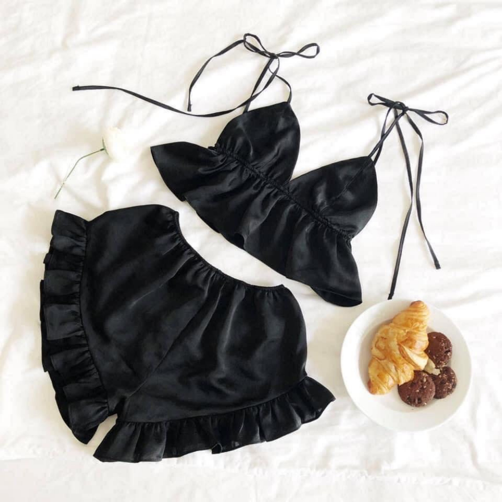 Đồ bộ ngủ hai dây mặc nhà dễ thương Nguyễn Tình Store đồ ngủ sexy nữ lụa Latin mềm mịn thoáng mát siêu gợi cảm
