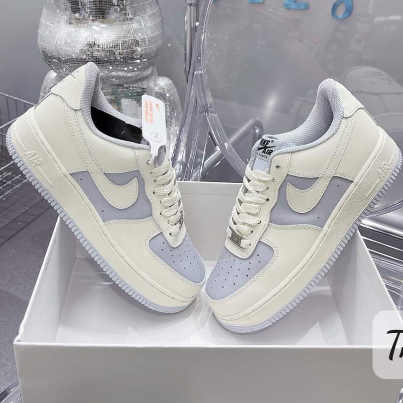 Siêu Hot Giày _Nike Air Force 1 Cream Khoai Môn, Giày AF1 Thể Thao Trắng Xanh kem Thời Trang Hàng Đẹp Full Box Bill