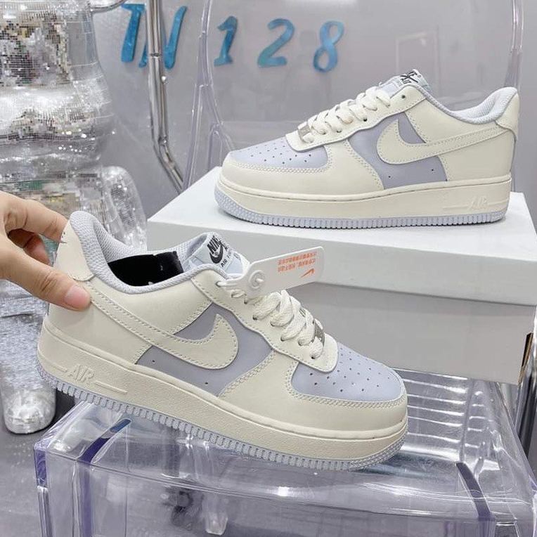 Siêu Hot Giày _Nike Air Force 1 Cream Khoai Môn, Giày AF1 Thể Thao Trắng Xanh kem Thời Trang Hàng Đẹp Full Box Bill