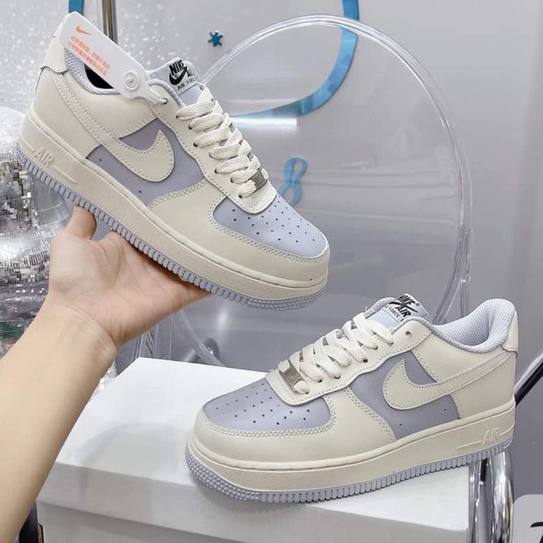 Siêu Hot Giày _Nike Air Force 1 Cream Khoai Môn, Giày AF1 Thể Thao Trắng Xanh kem Thời Trang Hàng Đẹp Full Box Bill