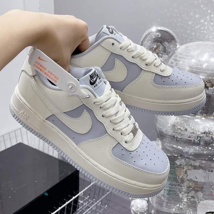 Siêu Hot Giày _Nike Air Force 1 Cream Khoai Môn, Giày AF1 Thể Thao Trắng Xanh kem Thời Trang Hàng Đẹp Full Box Bill