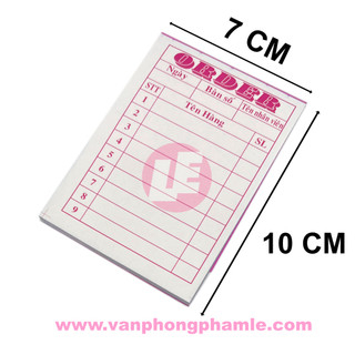 Sổ order có chữ 7 cm x 10 cm 3 liên (Lốc 10 Cuốn)