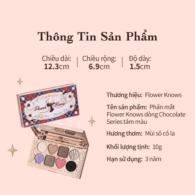 Bảng Phấn Mắt 8 Ô Flower Knows Chocolate 10g