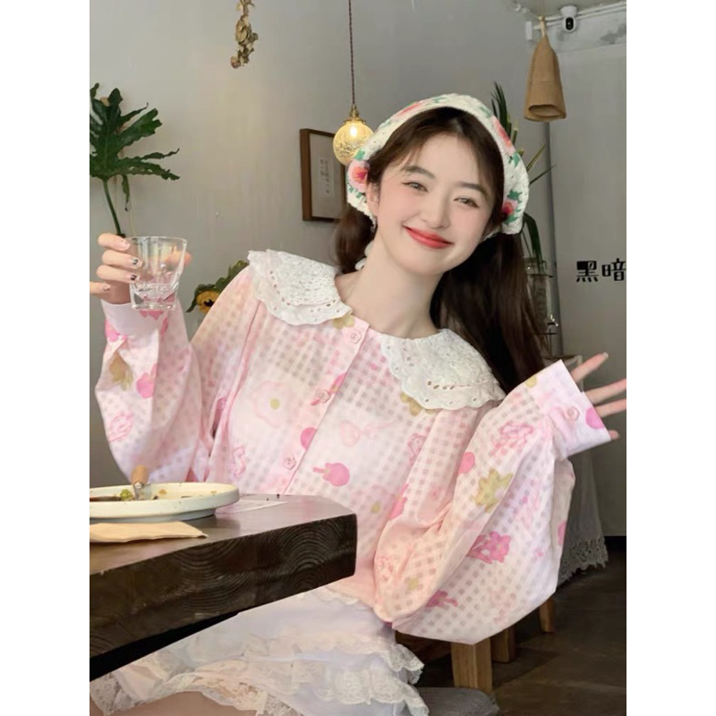 Áo Babydoll Hồng Phối Ren