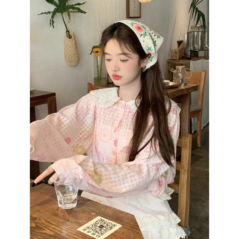 Áo Babydoll Hồng Phối Ren