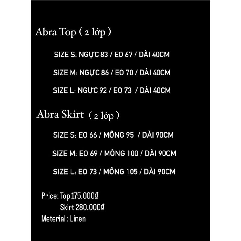 𝐀𝐛𝐫𝐚 - Áo Và Chân Váy Linen
