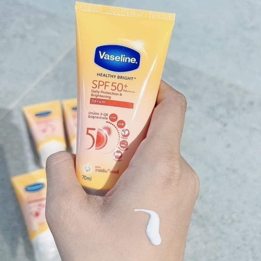 Serum chống nắng cơ thể Vaseline 50x bảo vệ da với SPF 50+ PA++++ giúp da sáng hơn gấp 2X
