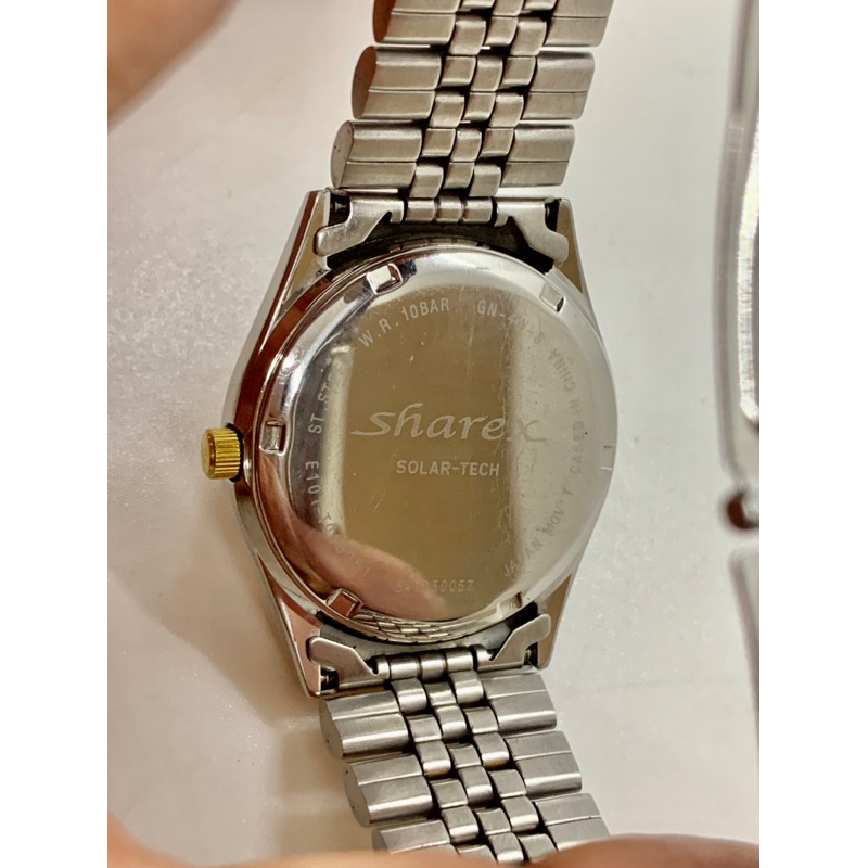 Đồng hồ pin năng lượng nam hiệu Sharex đờ mi vàng - Chính hãng