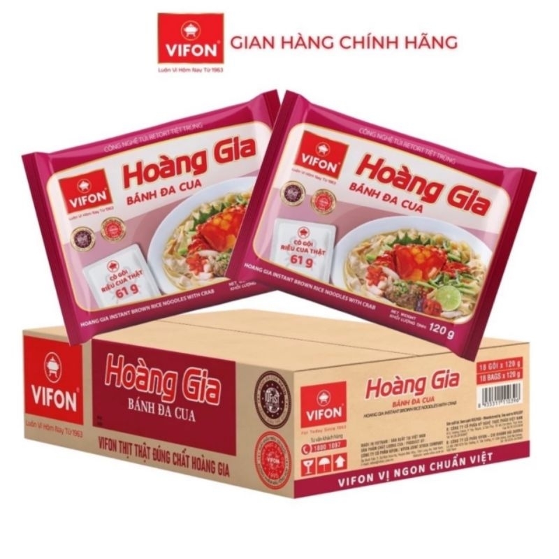 Bánh Đa Cua Hoàng Gia (thùng 18 gói*120g)