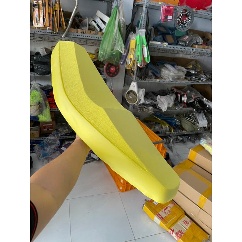 Mút yên xe máy 2 tầng _ da yên thái thêu chỉ đỏ