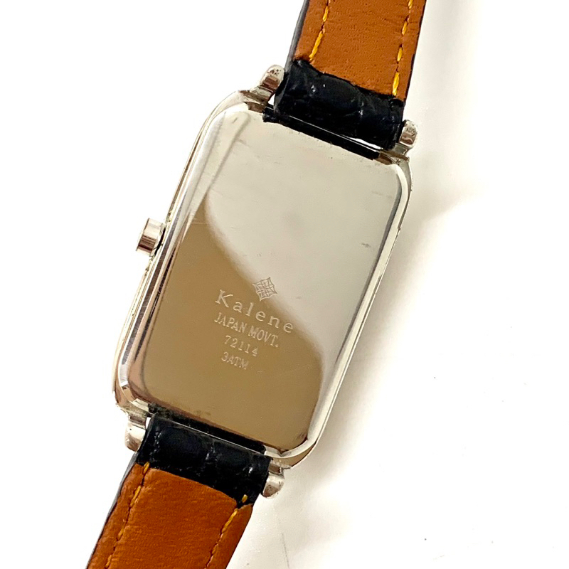 Đồng hồ năng lượng nữ dáng tank hiệu Kalene mặt đính đá pha lê - Chính hãng