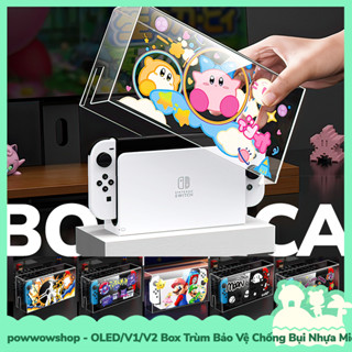   Sẵn VN - Hỏa Tốc  Oled V1 V2 Box Mica Crystal Trang Trí Chống Bụi Bảo Vệ Dock Máy Game Nintendo Switch Game Style 
