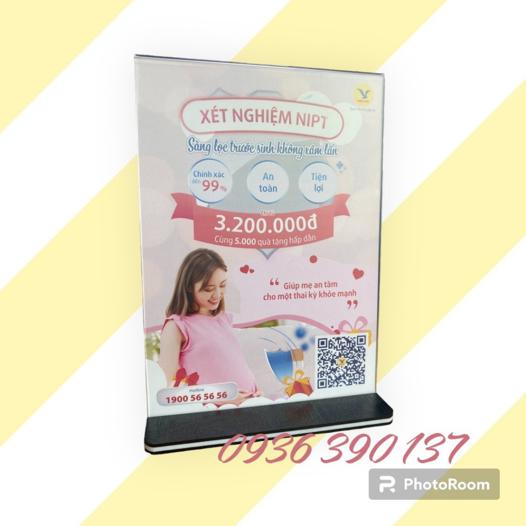Menu mica đủ kích thước A4,A5,A6, A7,B6 Kệ menu đế lùa trong suốt, bảng mica đẹp