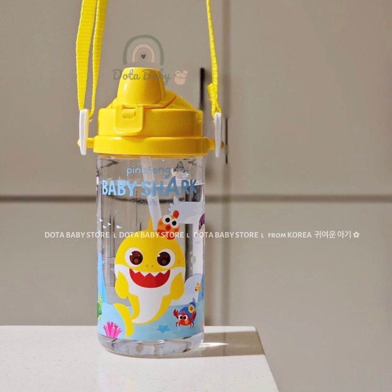 Bình Nước PINKFONG/BABY SHARK 350ML Siêu Xinh Cho Bé Đi Học