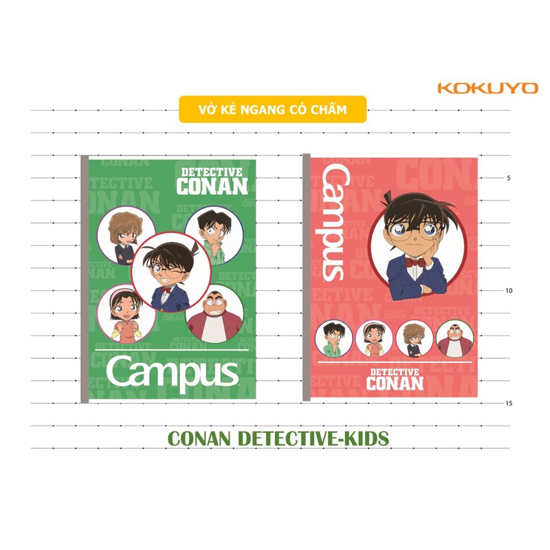Vở 80/120/200 trang conan campus có chấm cao cấp