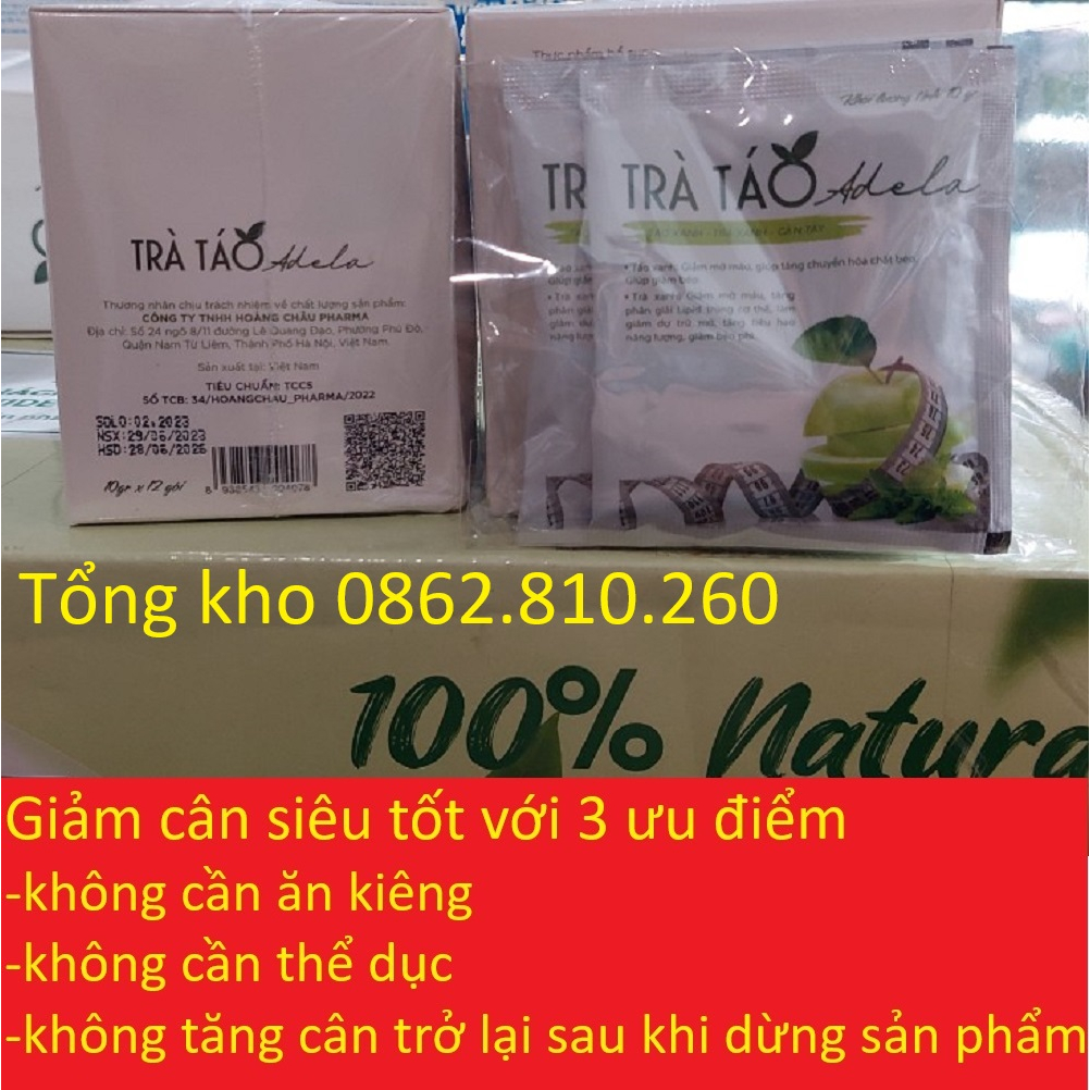 Trà táo xanh adela kelly detox trà giảm cân thải mỡ bonus vị đào xoài vang nho vải bí đao cam lựu bứa dứa new plus gold