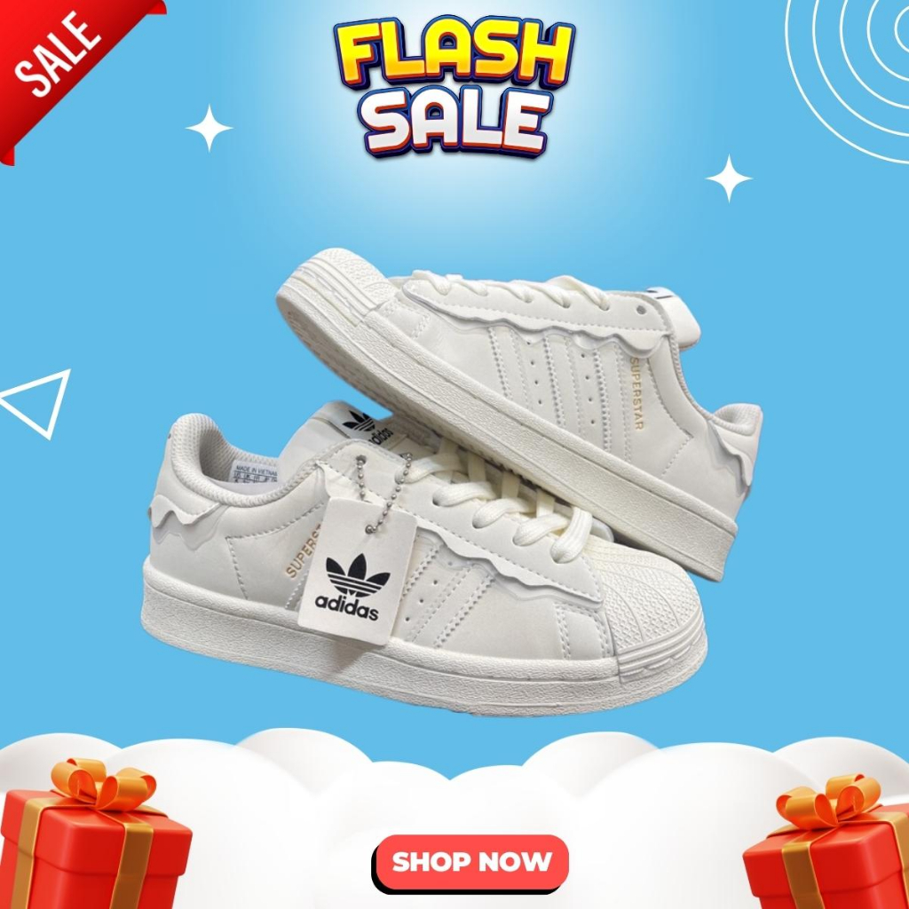 Giày adidas superstar das sò kem 3 nam nữ, Giày adidas sò trắng nữ nam cực xinh dễ phối đồ