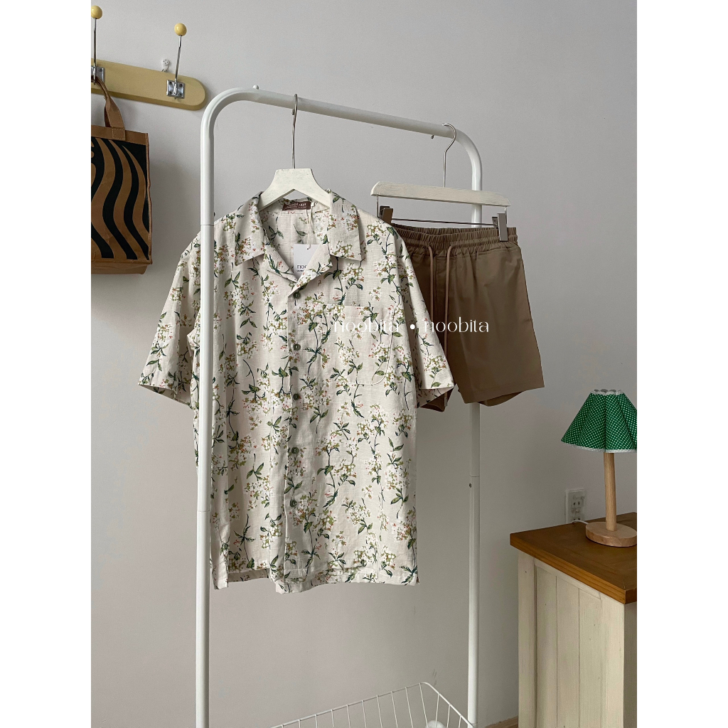 NOBITA HOME - Sơ mi tay ngắn hoạ tiết lá 7892