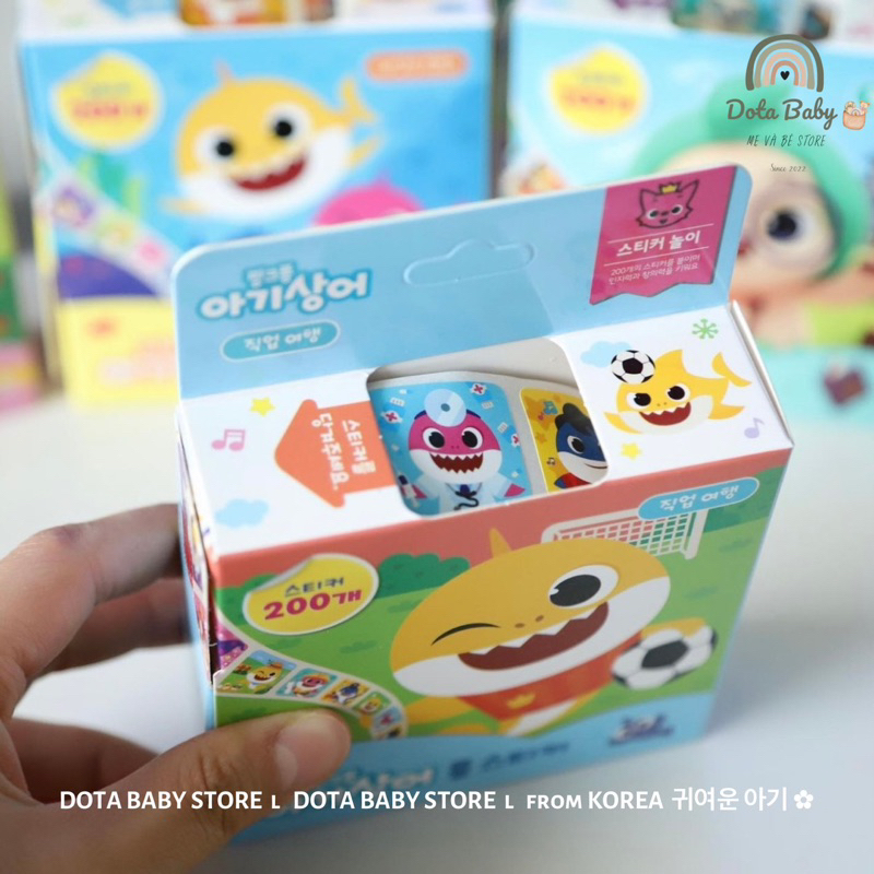 Bộ 200 Sticker BABYSHARK Nội Địa Hàn Cho Bé