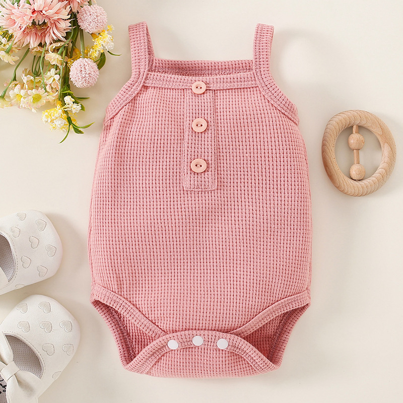 Body hai dây cho bé áo liền quần vải thông hơi thoáng khí size từ 0-1 tuổi BDT01