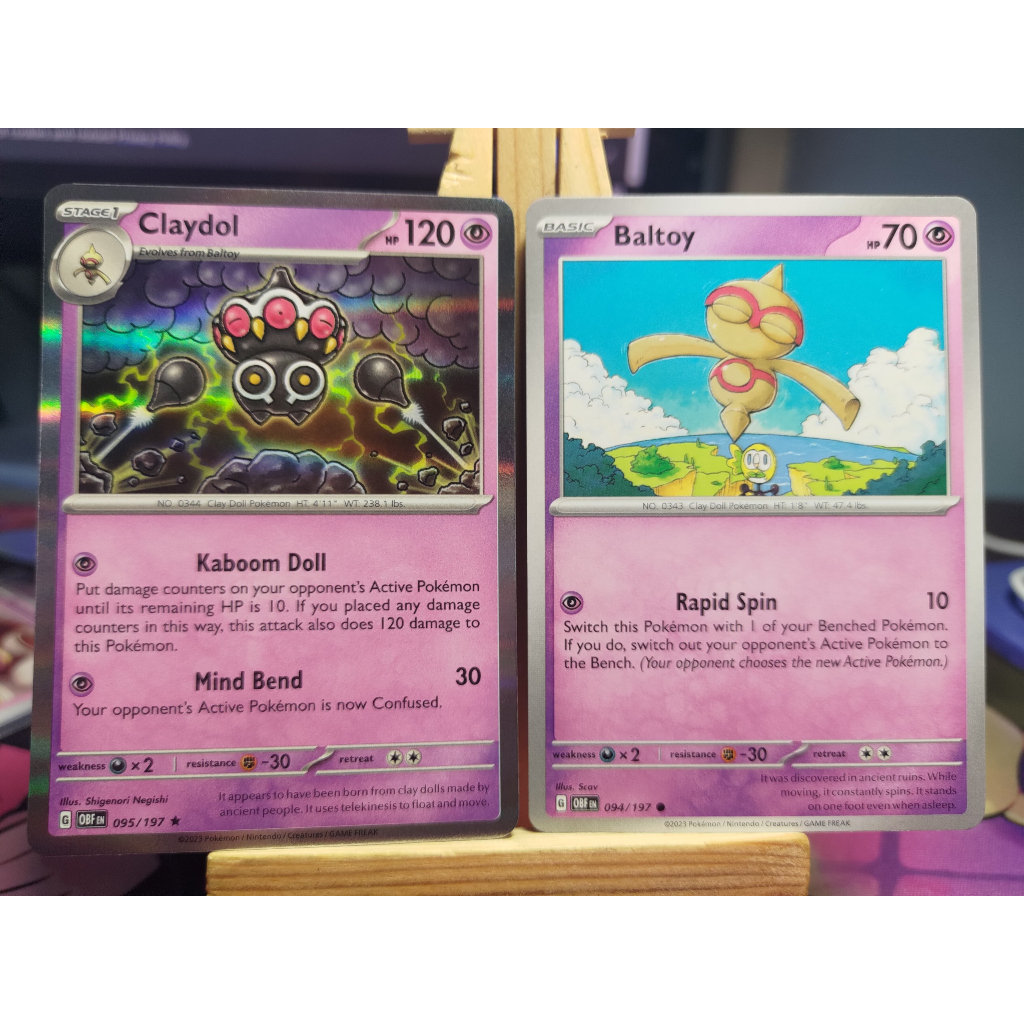 Combo 2 Thẻ Pokemon Claydol và Baltoy - OBFEN