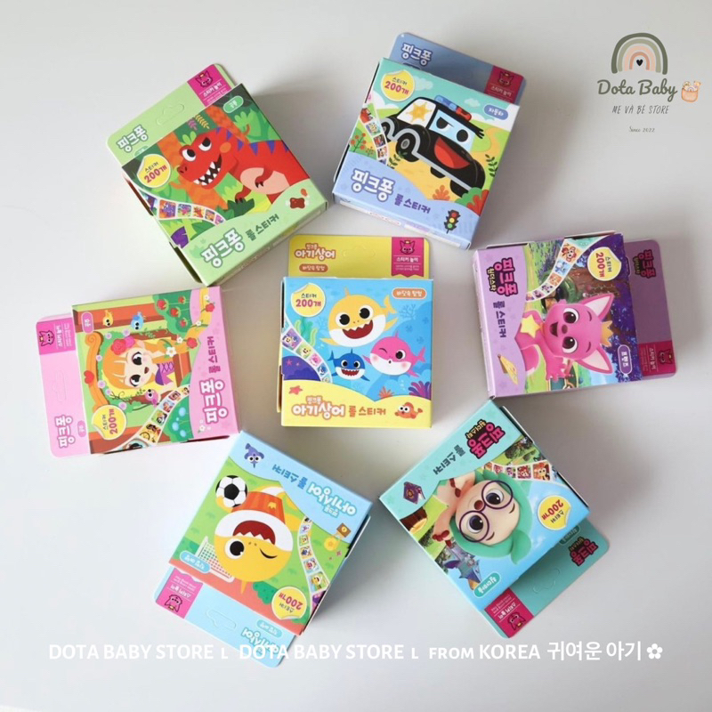 Bộ 200 Sticker BABYSHARK Nội Địa Hàn Cho Bé