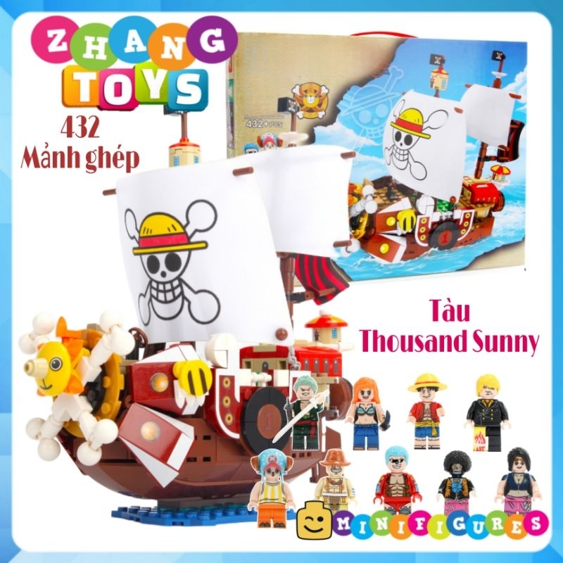 Đồ chơi Xếp hình One Piece Thousand Sunny Ship thuyền chiến Đảo hải tặc gồm 432 mảnh ghép Minifigures SY6299