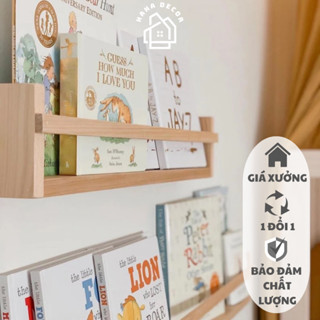 Kệ sách gỗ treo tường kệ trang trí decor được sơn phủ chống ẩm mốc mối mọt KGTT08