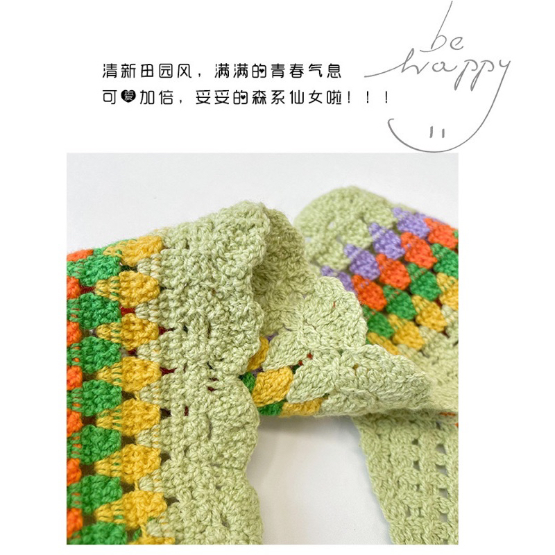 Băng đô đan len, khăn trùm đầu, băng đô chữ nhật dài thêu đội đầu