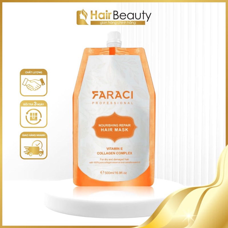 Hấp ủ tóc FARACI siêu mềm mượt và phục hồi , tái tạo tóc khô xơ , hư tổn nặng 500ml