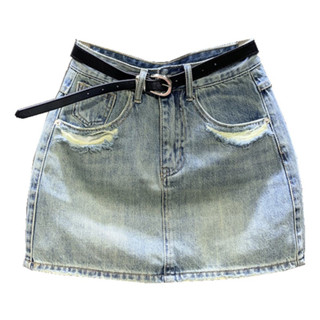 Chân Váy Jean Dáng Ngắn Phong Cách Hàn Quốc, Chân Váy Bò ,Vải Jean Cao Cấp, Siêu Xinh Siêu Tôn Dáng,Hai Bên Túi Rách Nhẹ