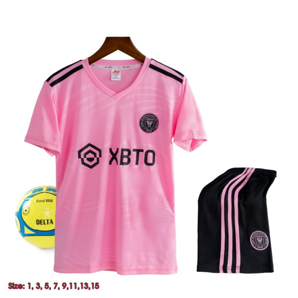 Quần Áo Bóng Đá, Đồ Đá Banh CLB Messi Inter Miami Hồng 2023 - 8kg - 88kg - Thun Lạnh Cao Cấp, Không Nhăn, Không Xù Lông