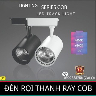 Đèn Led Rọi Thanh Ray COB 20w đèn chiếu điểm sản phẩm showroom trang trí shop 20W vỏ trắng ánh sáng Trắng - Vàng