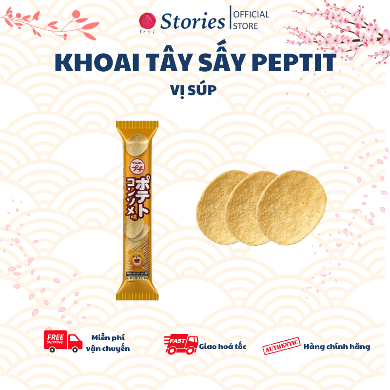 Khoai tây sấy Peptit vị muối, súp, tôm, socola