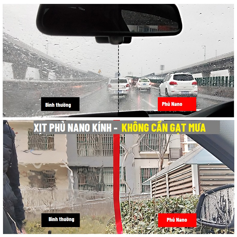 Chai nano xịt kính chống bám nước ô tô - Phủ Nano Ceramic Kính Xe Ô tô - Nano phủ bóng sơn xe AZOZO