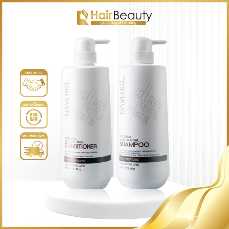 Cặp gội xả NAVENSI siêu dưỡng phục hồi chuyên sâu 400ml