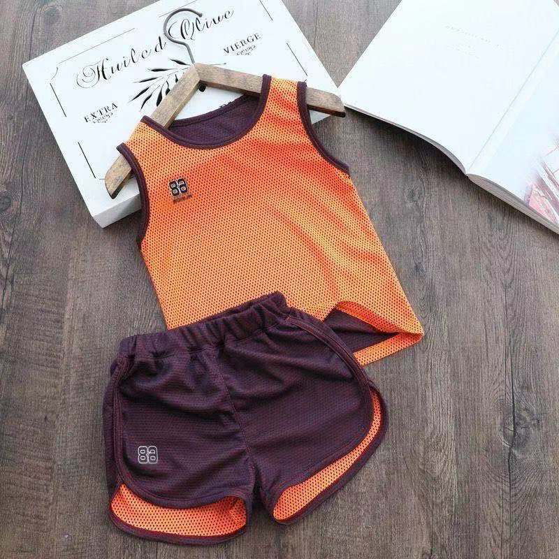 Bộ ba lỗ bé trai RICHKID, Bộ quần áo ba lỗ trẻ em chất liệu vải lưới co giãn, thoáng mát