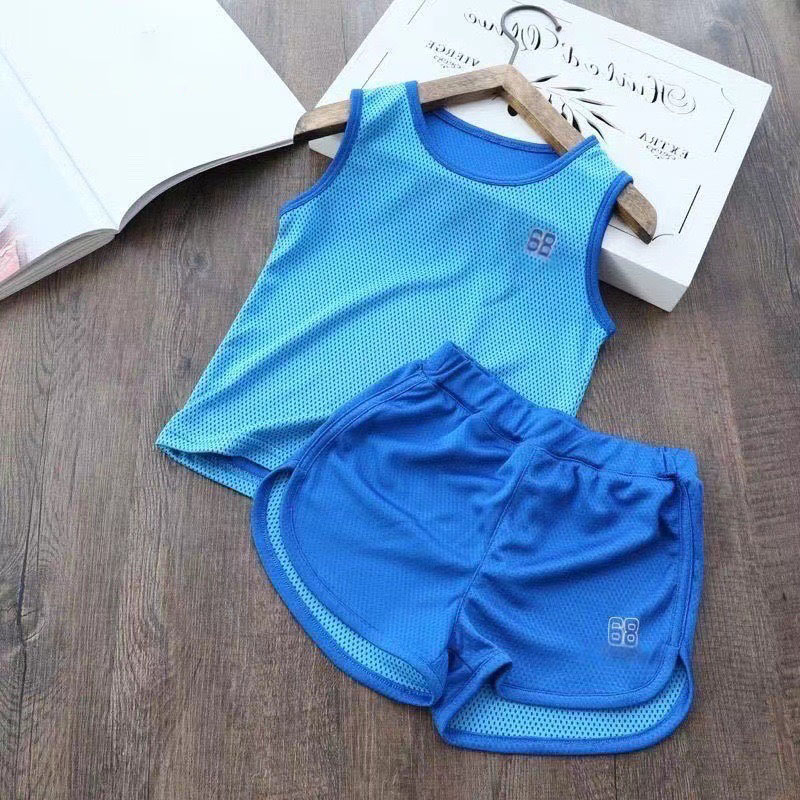 Bộ ba lỗ bé trai RICHKID, Bộ quần áo ba lỗ trẻ em chất liệu vải lưới co giãn, thoáng mát