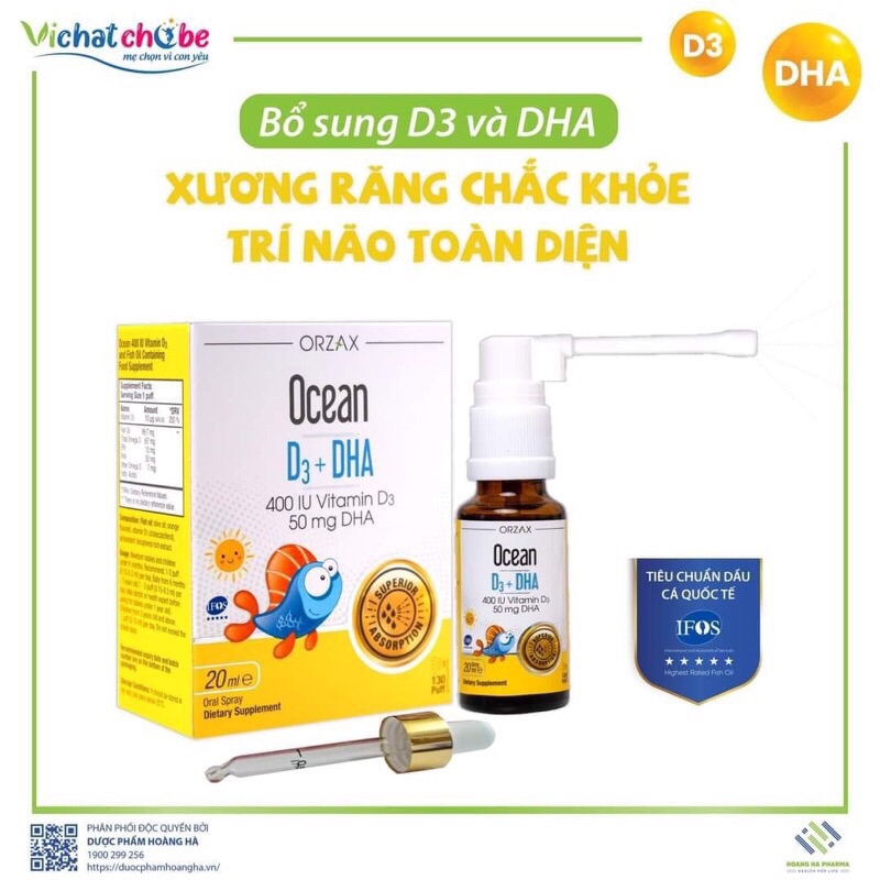 OCEAN D3-DHA giúp phát triển não bộ ở trẻ , tăng cường thị lực , phát triển nhận thức , giúp xương chắc khỏe