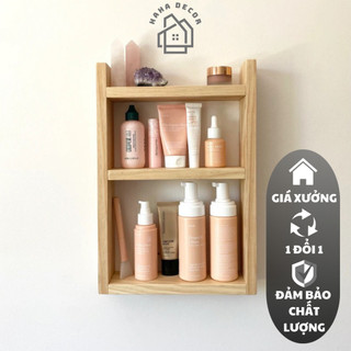 Kệ gỗ treo tường trưng bày sản phẩm kệ decor trang trí studio KGTT12