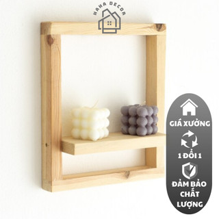 Kệ treo tường decor trang trí studio quán cà phê kệ gỗ để cây cảnh KGTT13