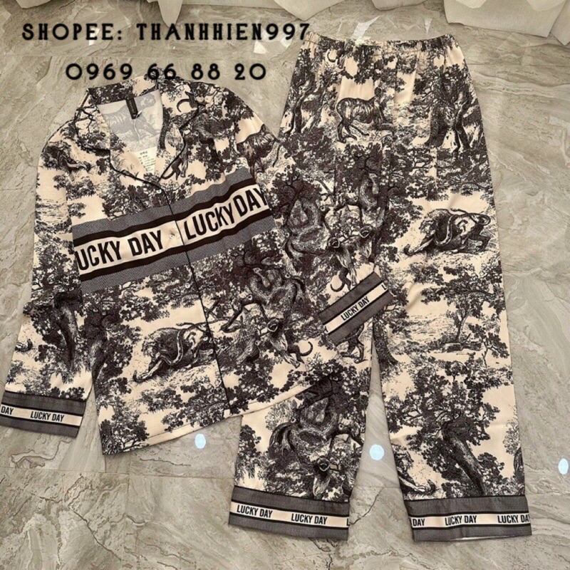 ♥️Hàng QC♥️Pijama tay dài quần dài LEISURE_Thanhhien997_lụa satin cao cấp, Form rộng thoải mái 689.