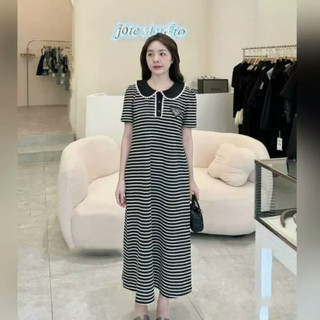 Váy bầu mùa hè Dambauxinh-L1068 Đầm bầu thiết kế công sở chất thun freesize dưới 75kg
