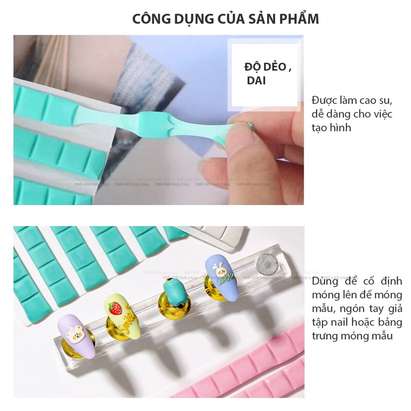 Cao su xanh đa năng gắn đế móng giả nail