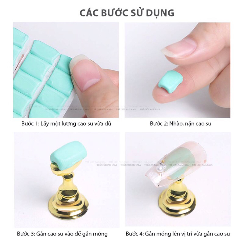 Cao su xanh đa năng gắn đế móng giả nail