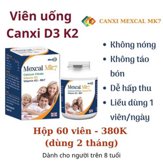 viên uống  Mexcal MK7 bổ  sung canxi cho phụ nữ đang  mang thai, trẻ  có nhu cầu  phát triển chiều cao,người loãng xương