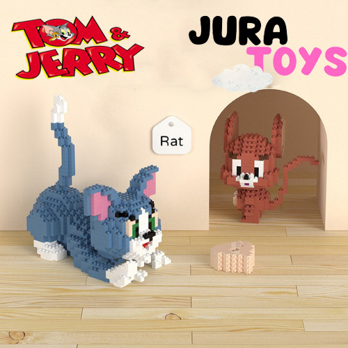 Mô hình lắp ráp 3D Tom and Jerry, Đồ chơi lắp ráp nhận vật hoạt hình cho bé, Mô hình decor Tom and Jerry